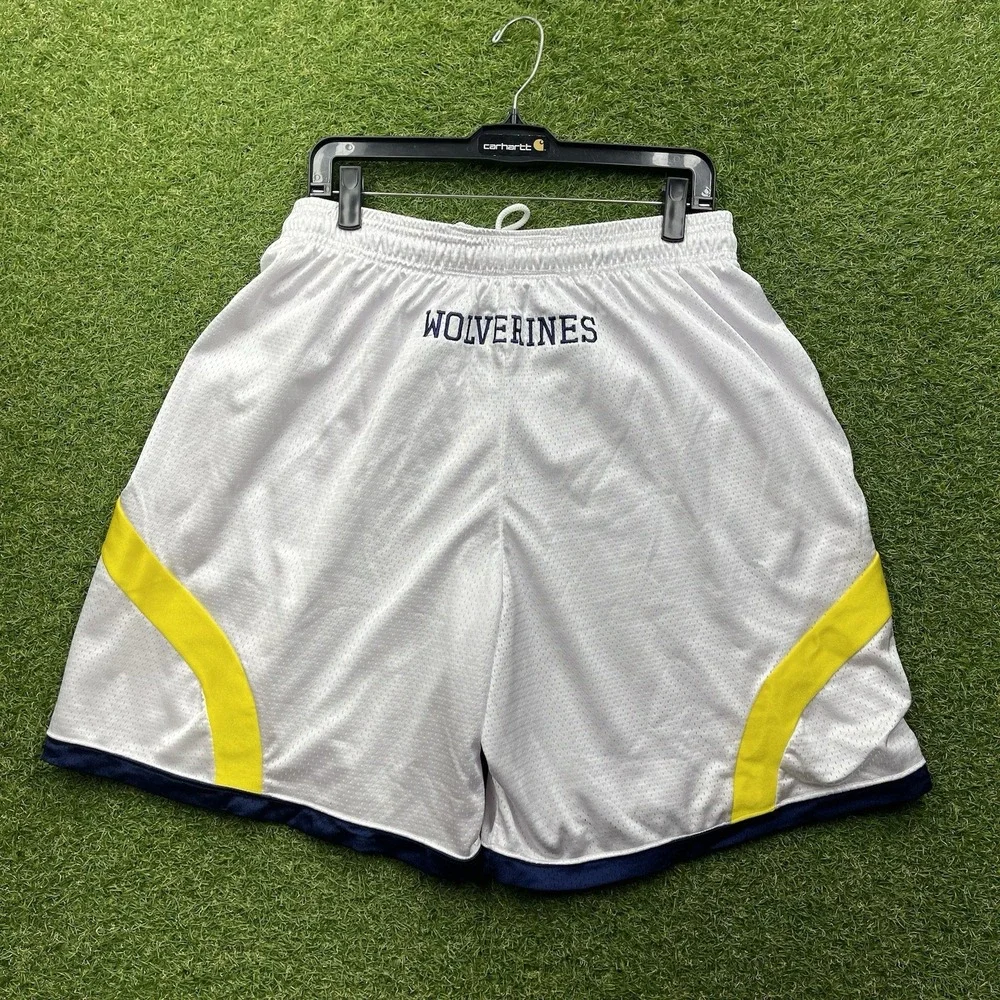 Michigan Wolverines Adidas Shorts Mens Extra Large Team Issued Basketball Y2K